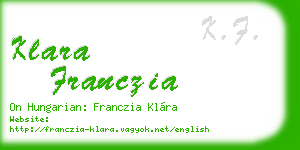 klara franczia business card