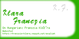 klara franczia business card